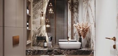 THIẾT KẾ PHÒNG TẮM HIỆN ĐẠI: CÁCH KẾT HỢP ĐÁ VICOSTONE VÀ ÁNH SÁNG CỰC ĐỈNH